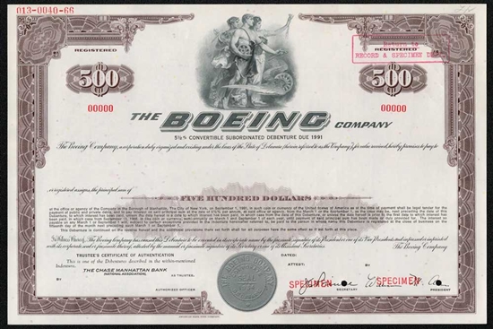 The Boeing Company Specimen Bond Certificate | lupon.gov.ph